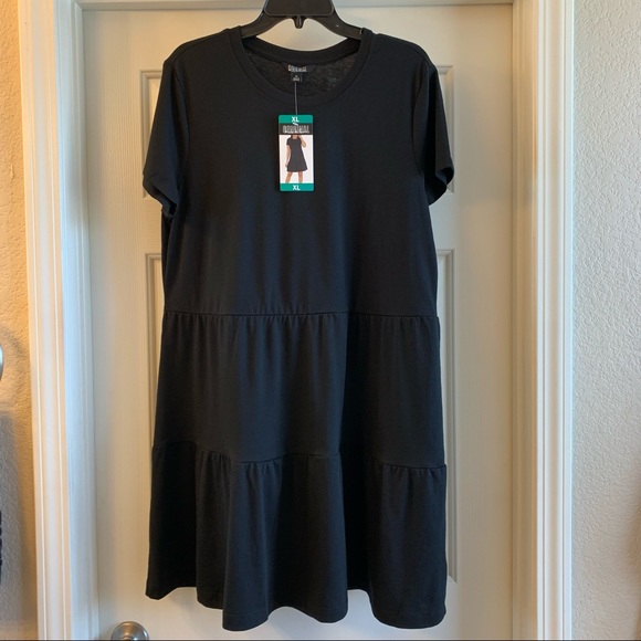 NWT XXL Nicole Miller Black Tiered Babydoll Dress - Picture 5 of 10